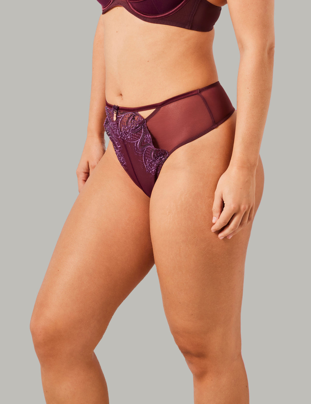 Esmee hoge taille string paars