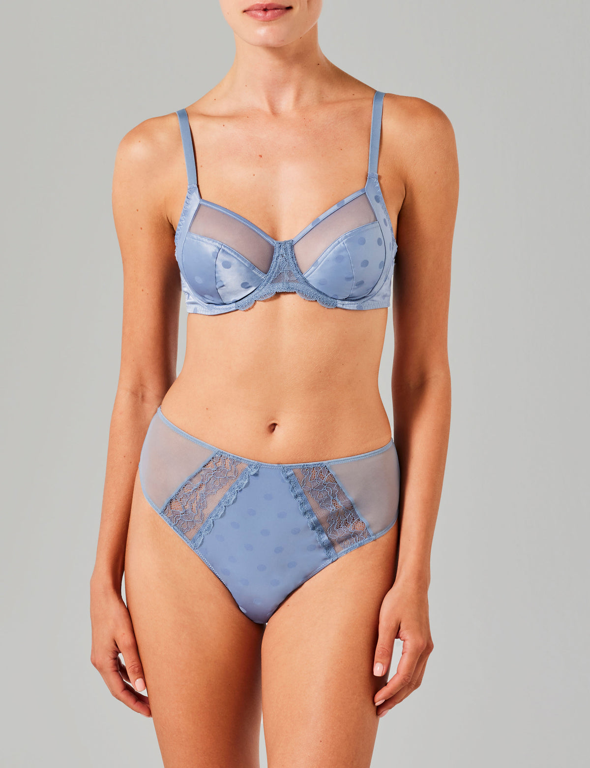 Florence hoge taille string blauw