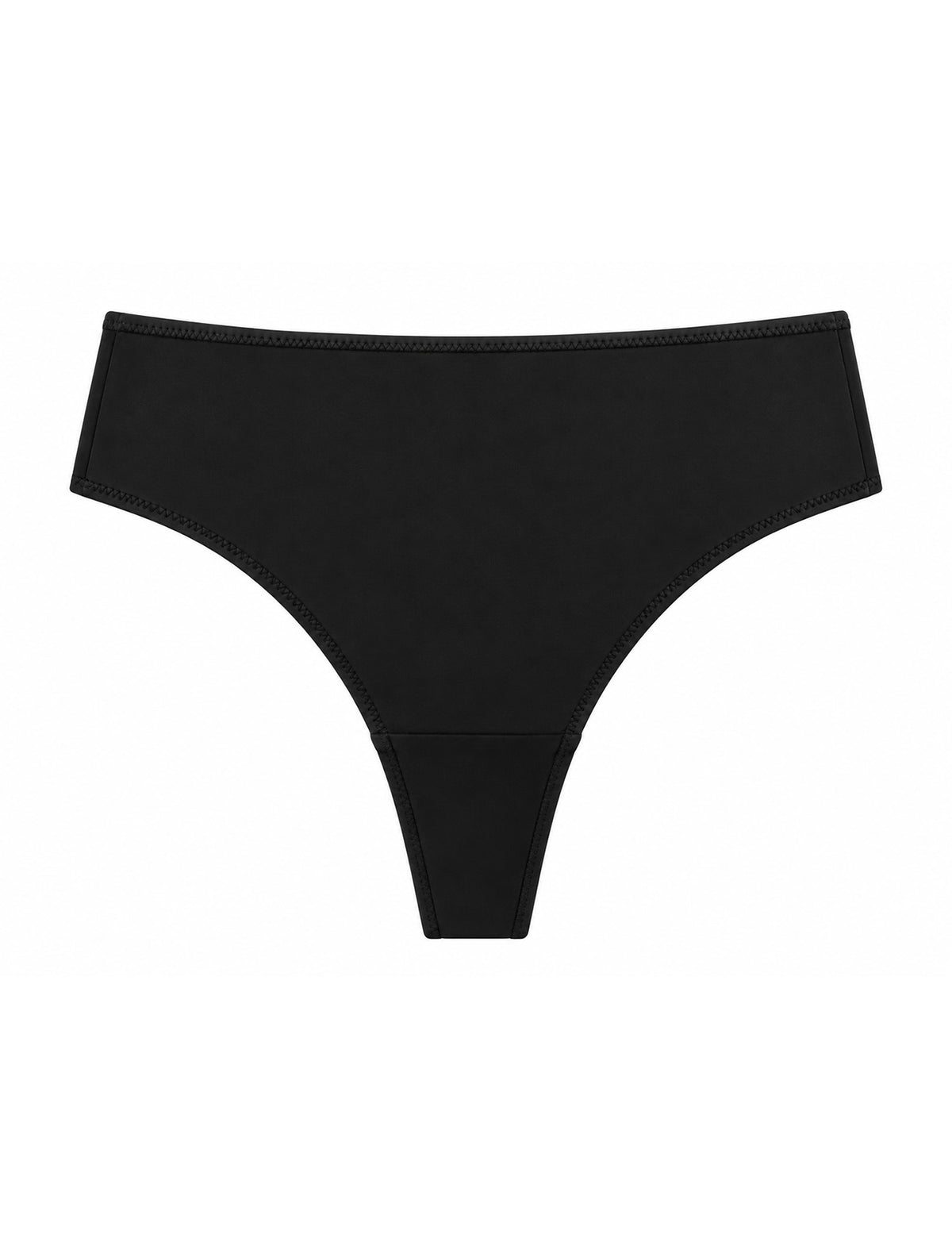 Comfort hoge taille string zwart