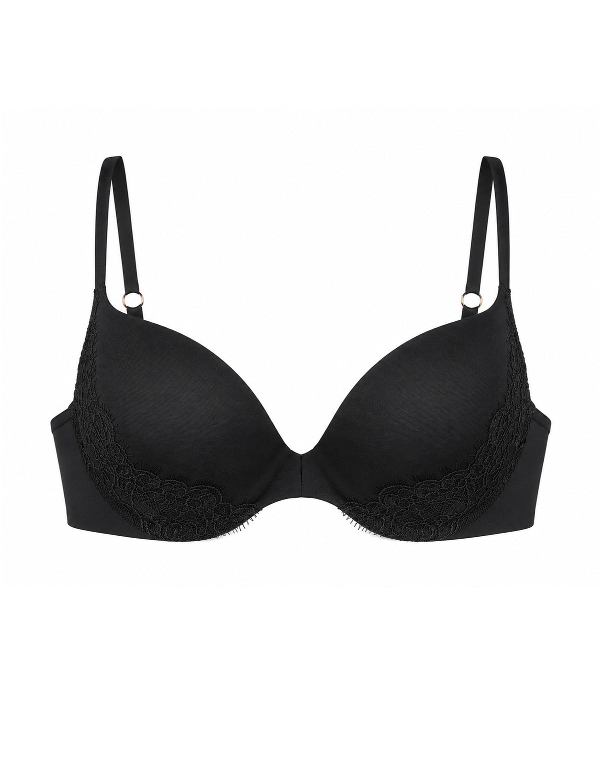 Comfort kanten voorgevormde lichte push-up bh zwart