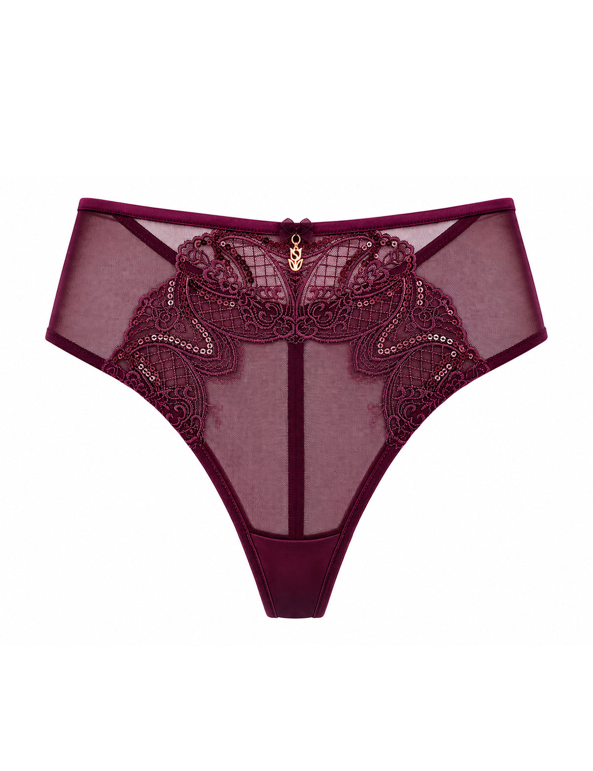 Esmee hoge taille string paars