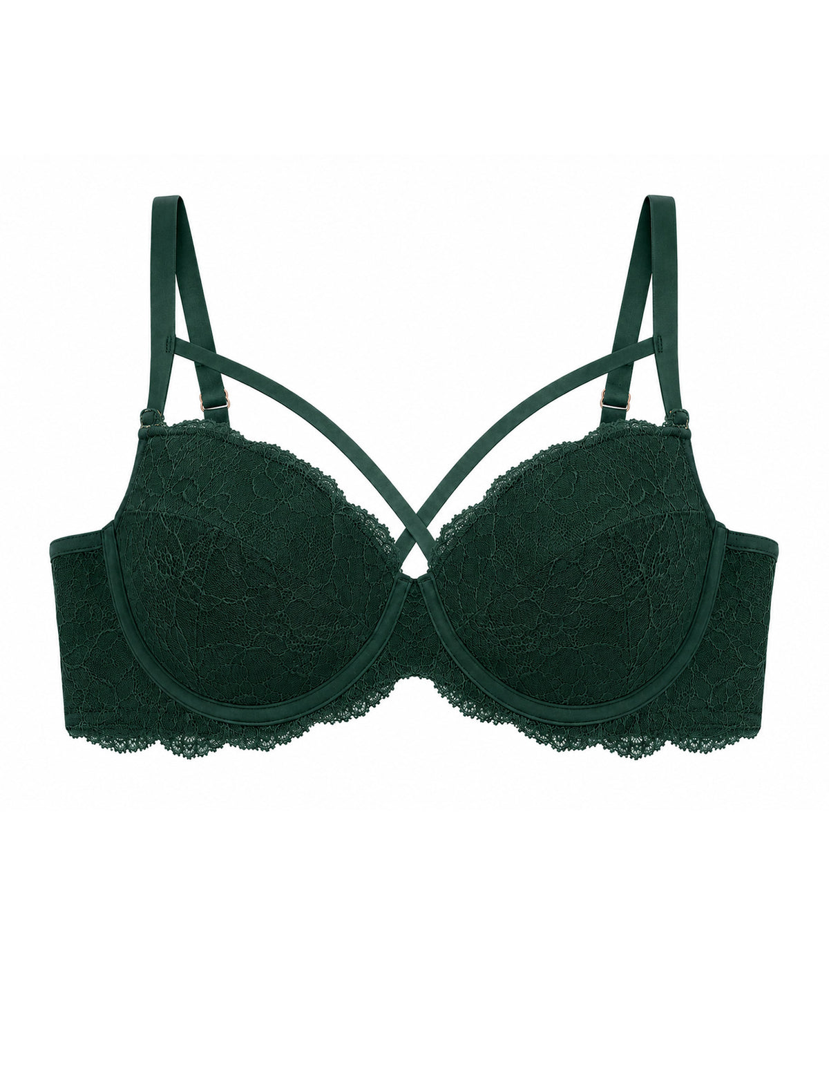 Fabulous voorgevormde t-shirt bh met kant groen