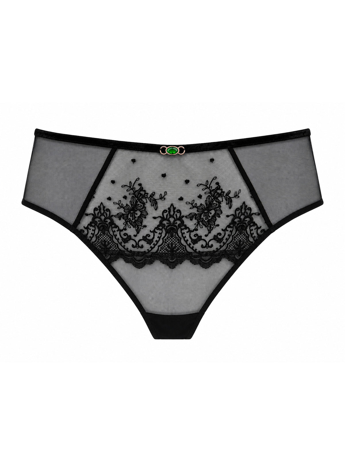 Marrit hoge taille string zwart