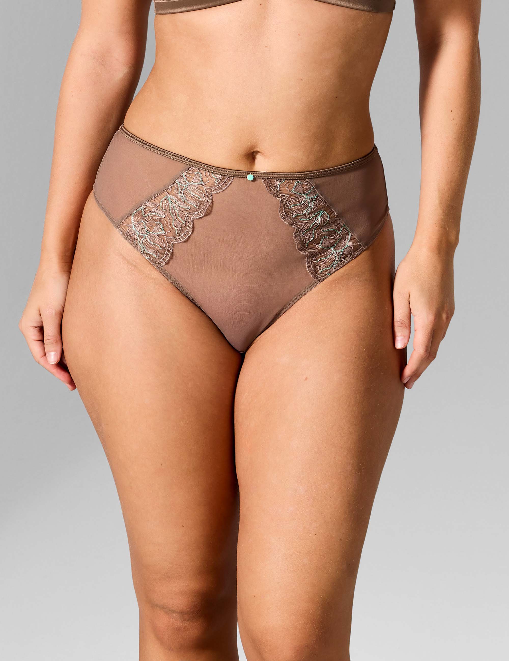 Chan hoge taille string taupe