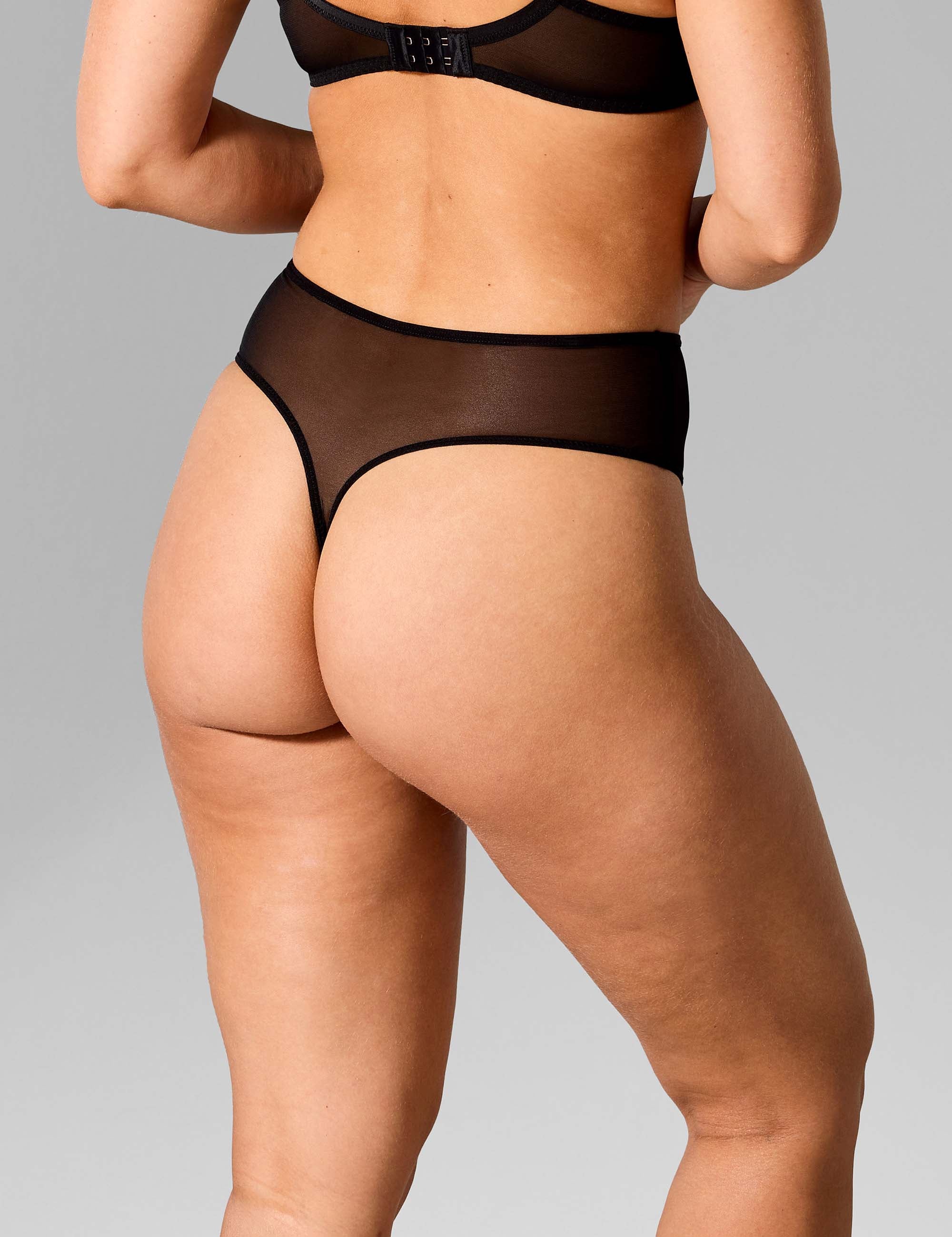 Joyce hoge taille string zwart