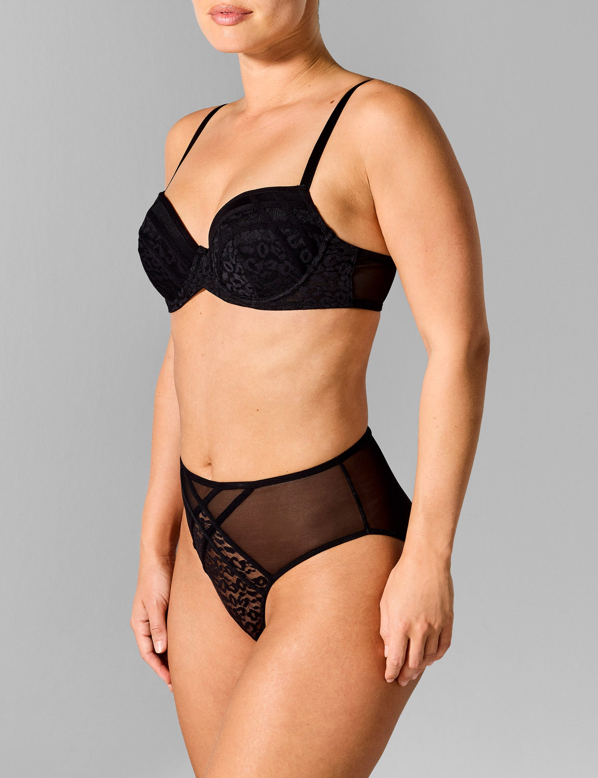 Charlotte hoge taille slip zwart