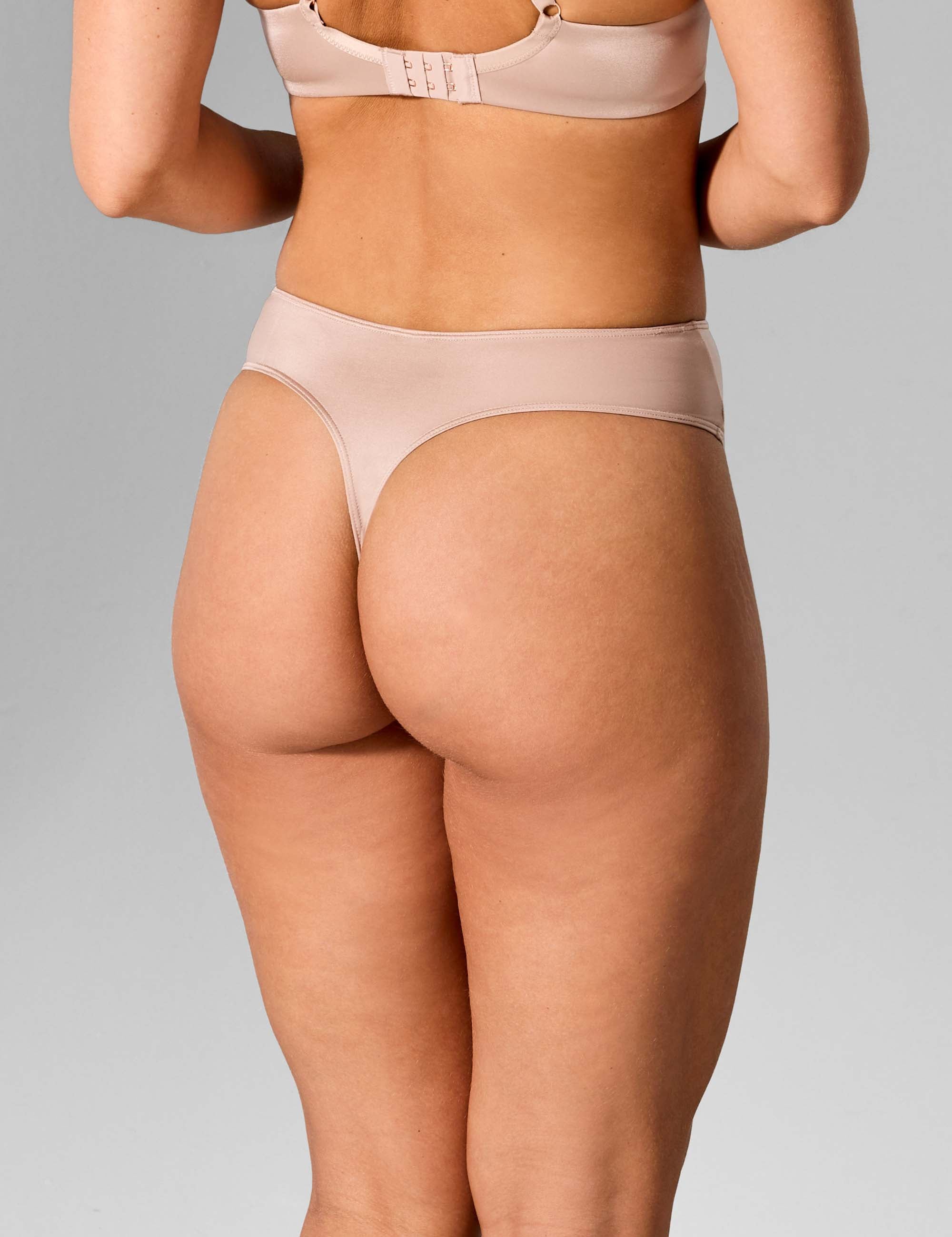 Comfort hoge taille string lichttaupe