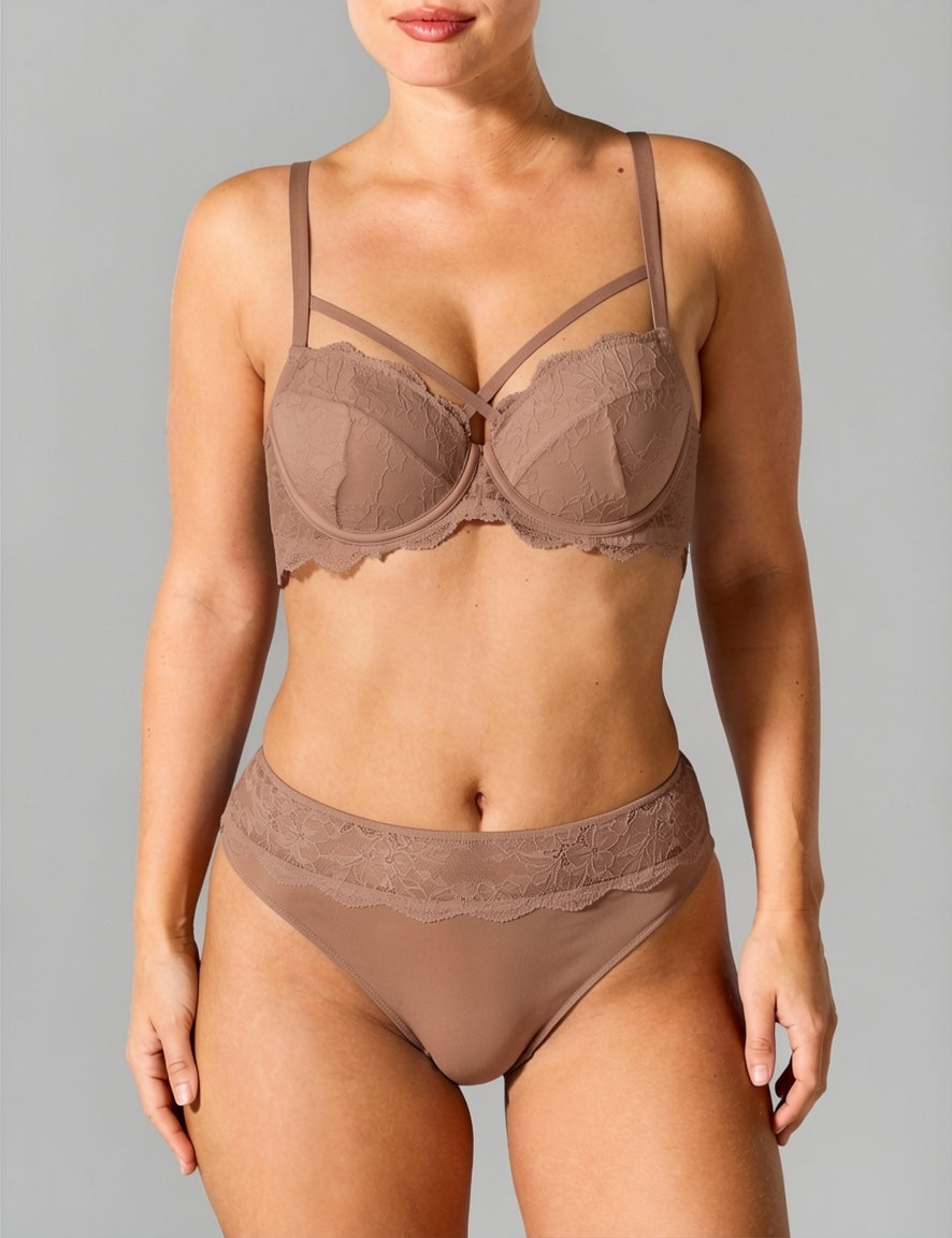 Fabulous hoge taille string taupe