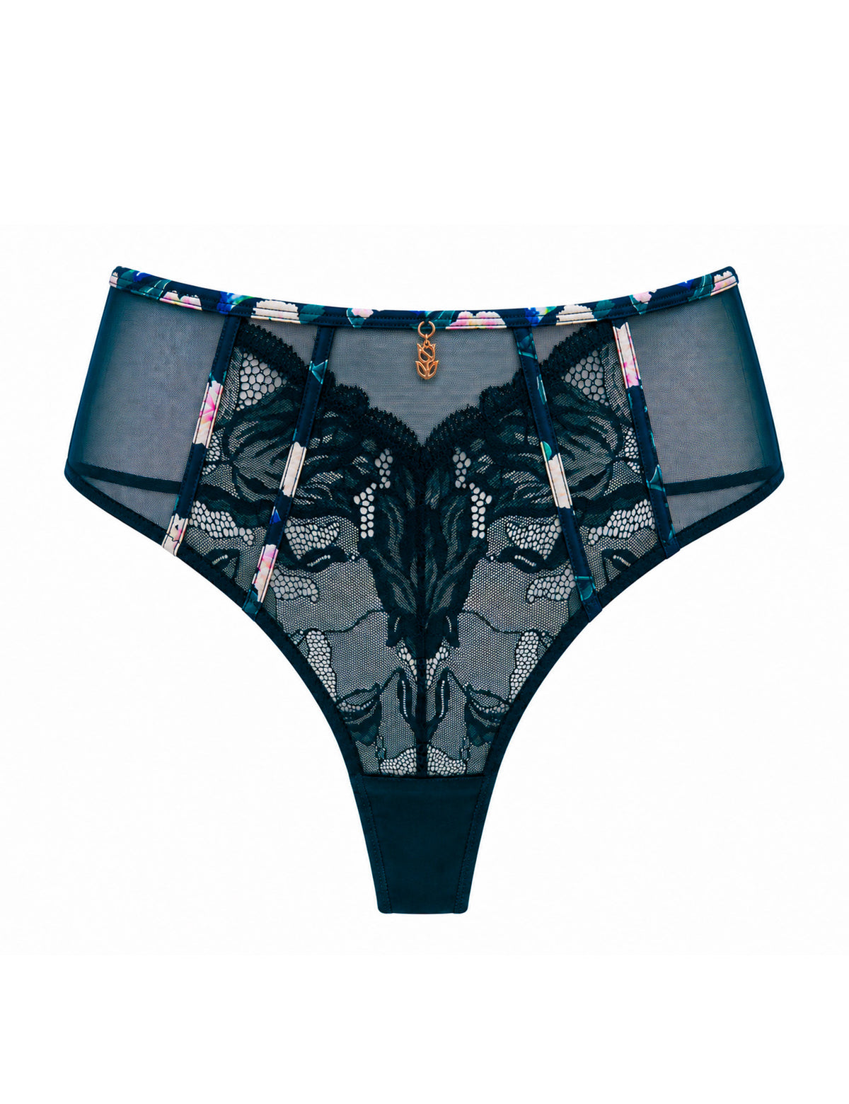 Tessa hoge taille string zwart