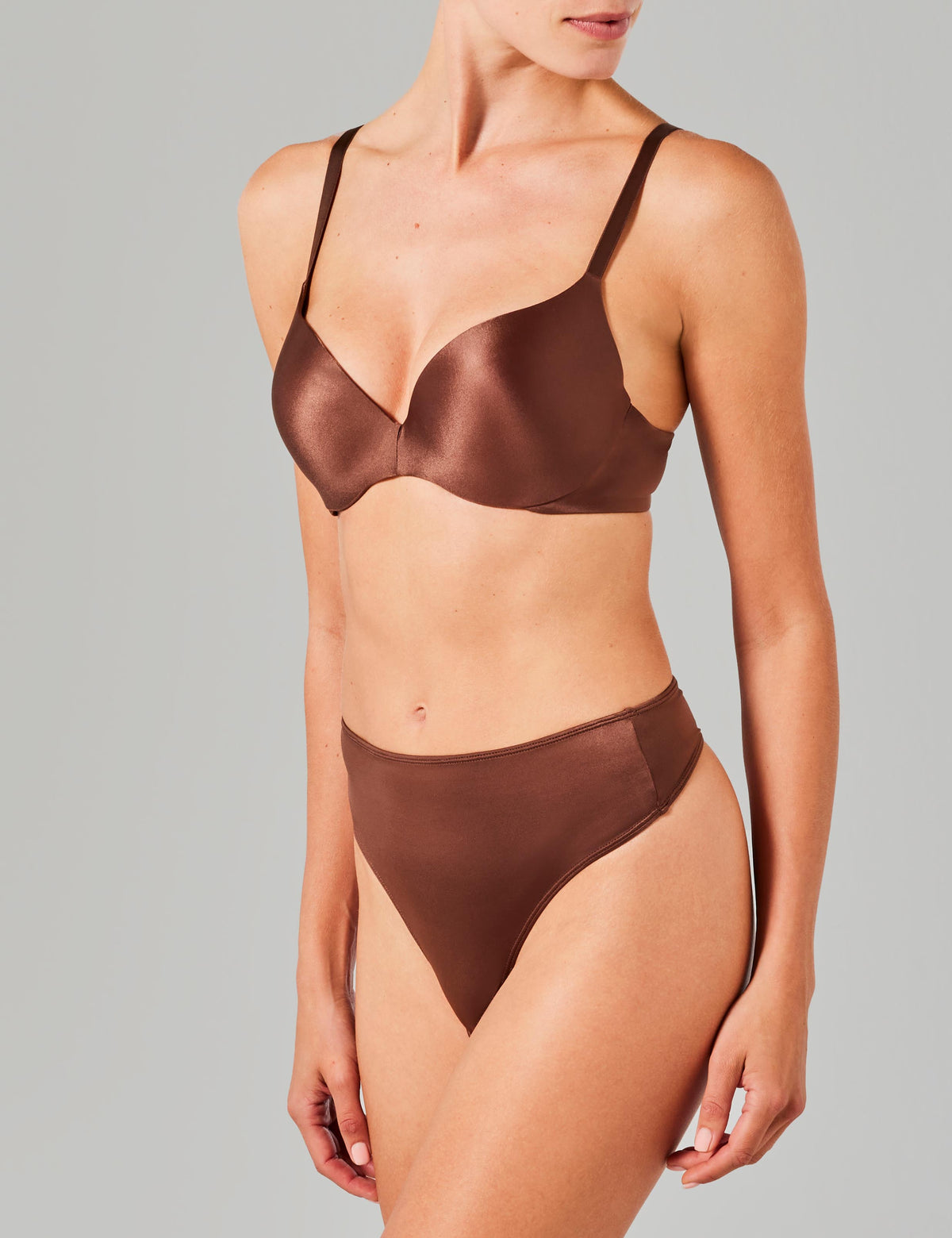 Comfort voorgevormde plunge bh bruin