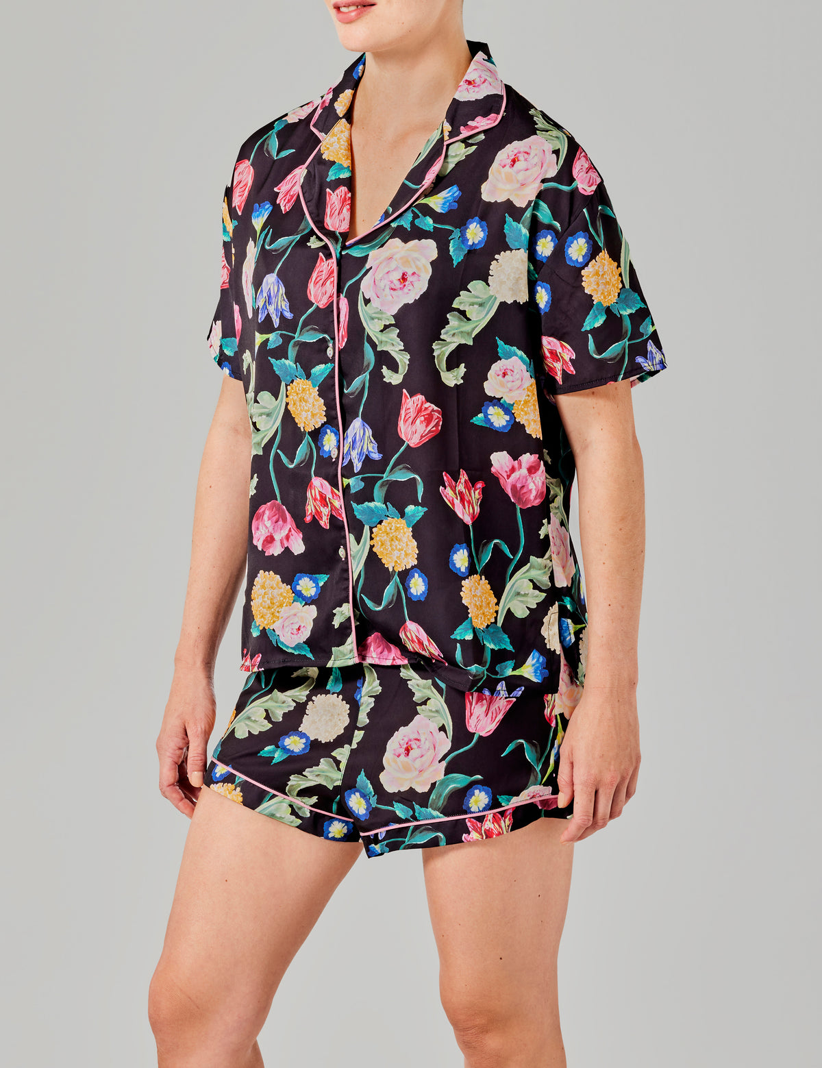 Tessa pyjama short zwart