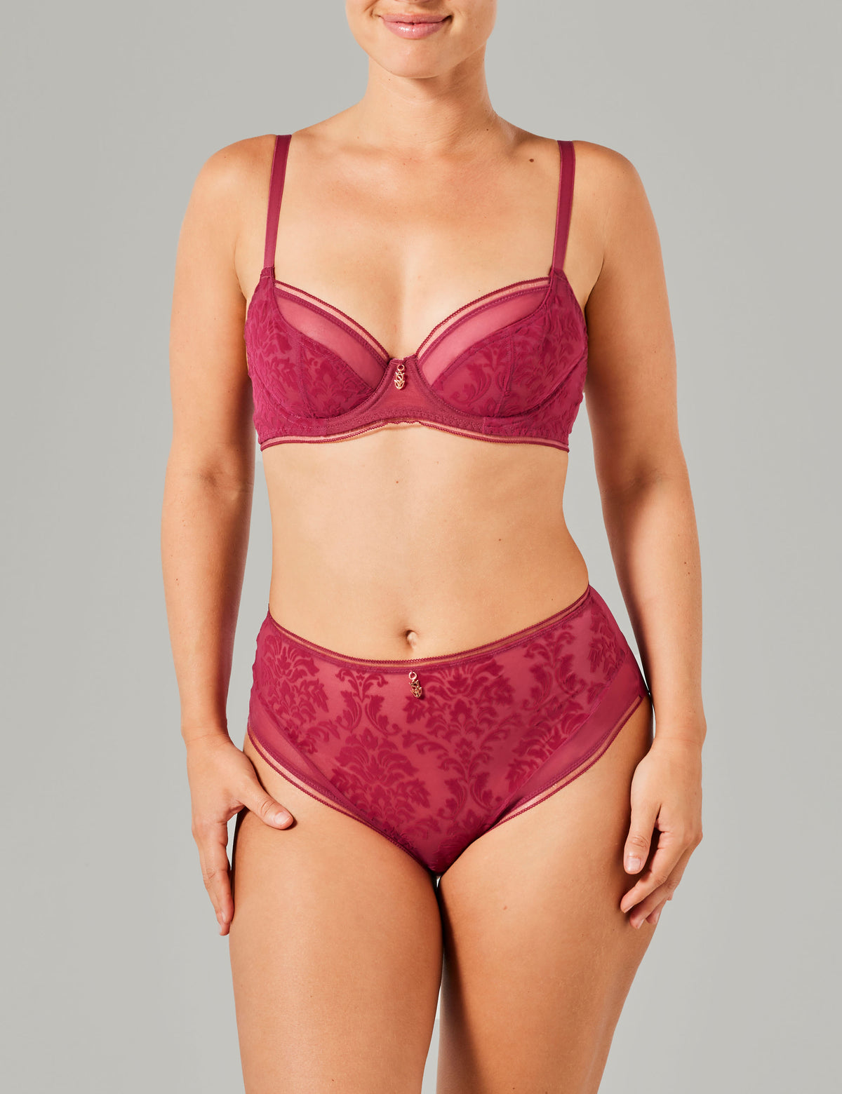 Carmen niet-voorgevormde plunge bh paars