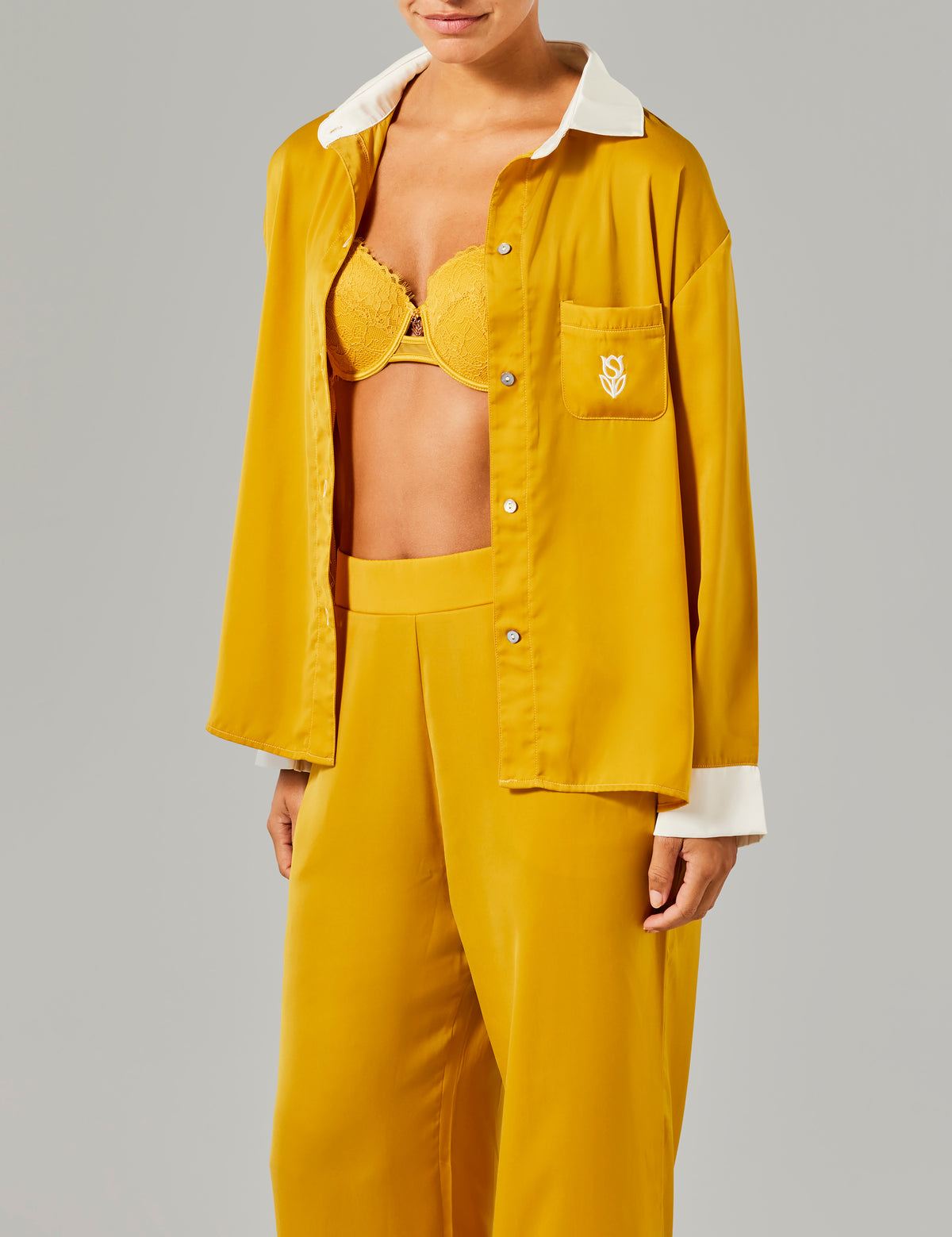 Olivia pyjama broek geel