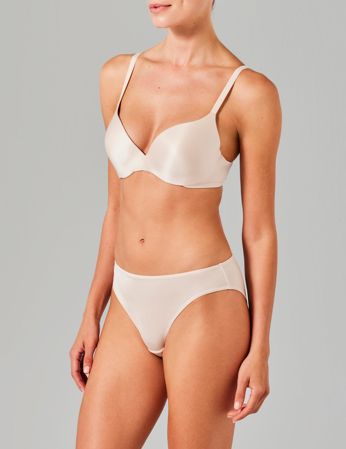 Comfort voorgevormde plunge bh beige