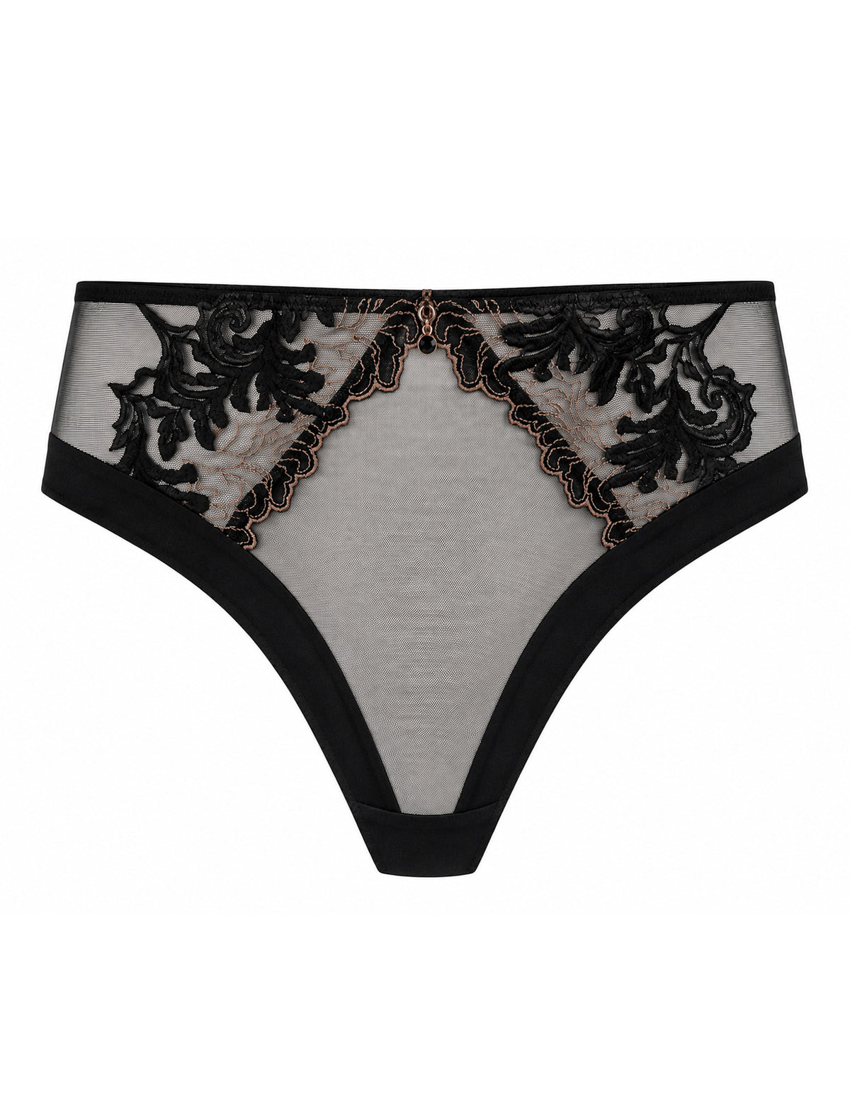 Bianca hoge taille string zwart