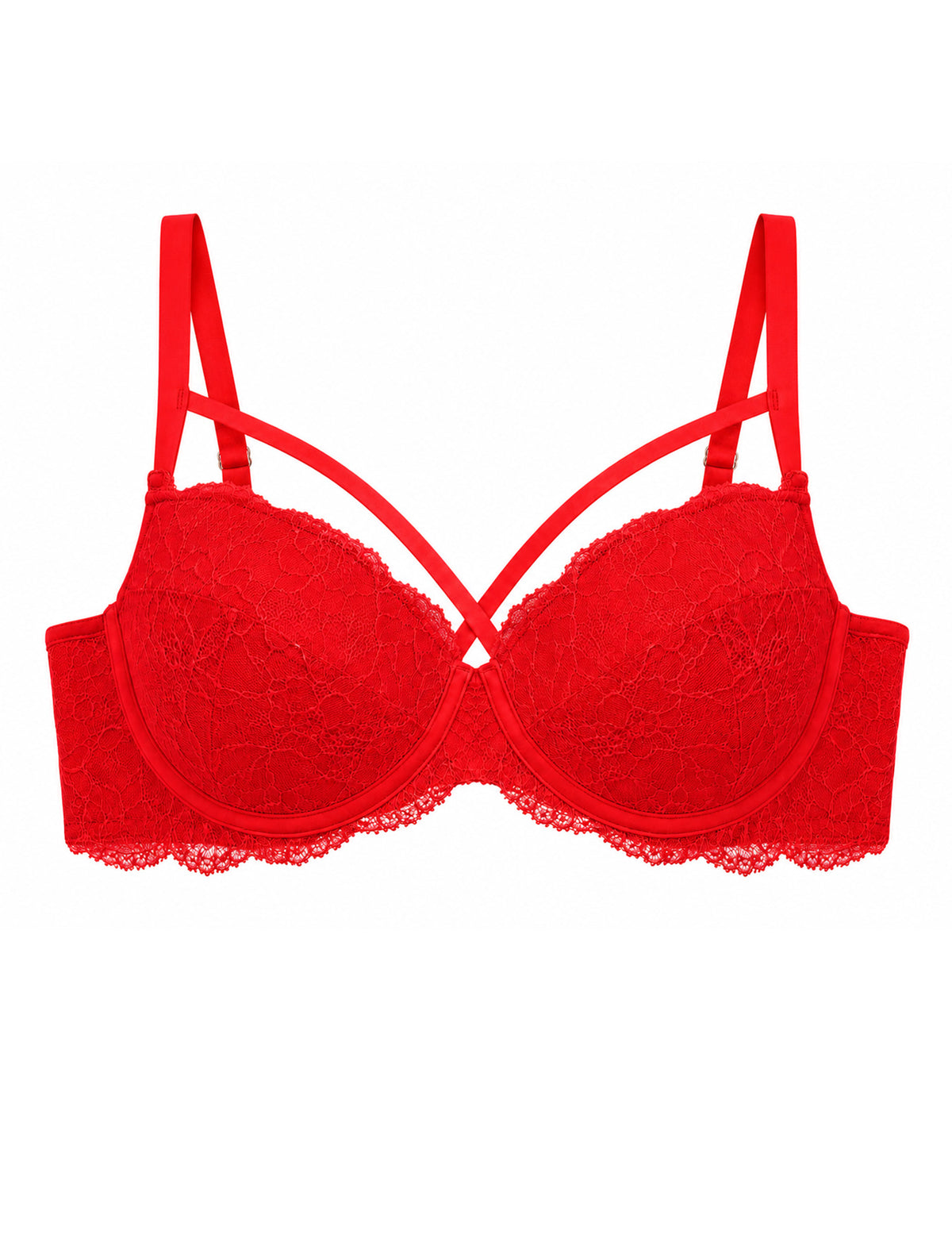 Fabulous voorgevormde t-shirt bh met kant rood