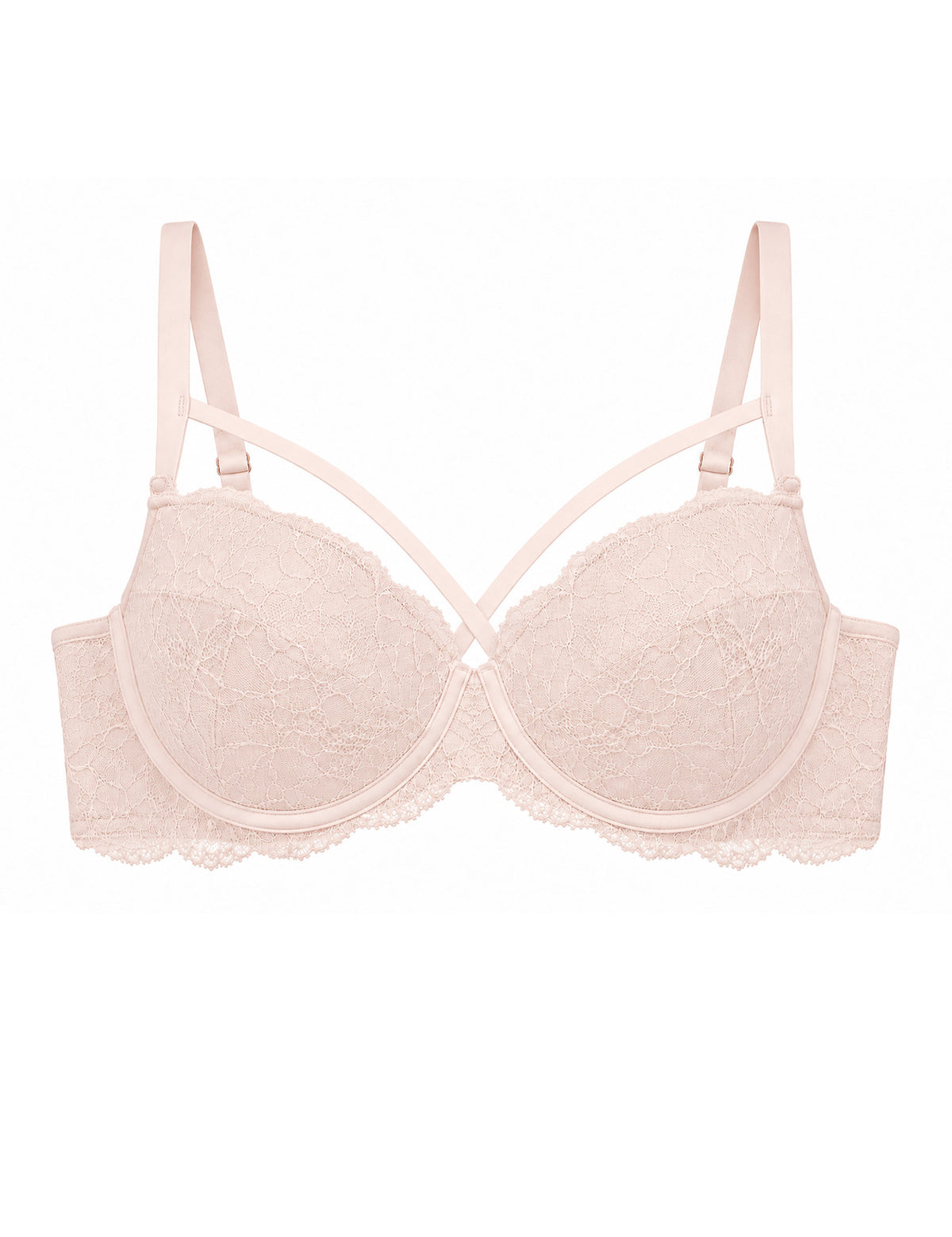 Fabulous voorgevormde t-shirt bh met kant beige