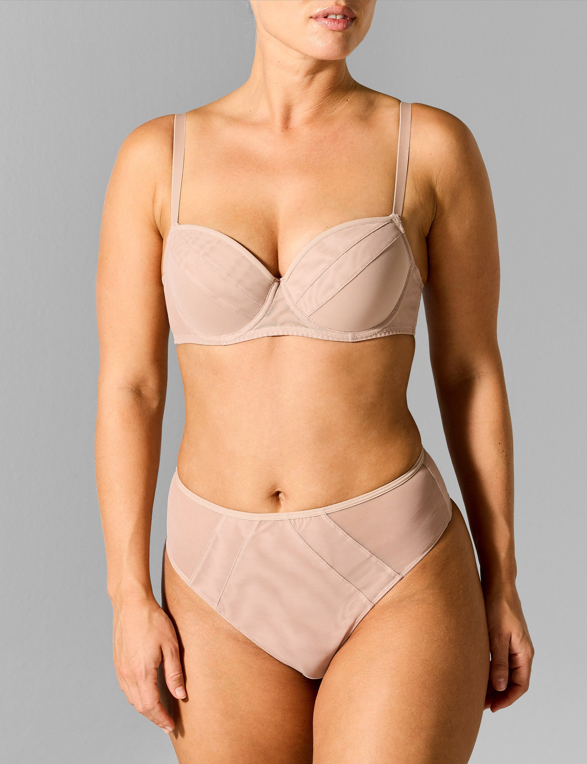 Tanja hoge taille string lichttaupe