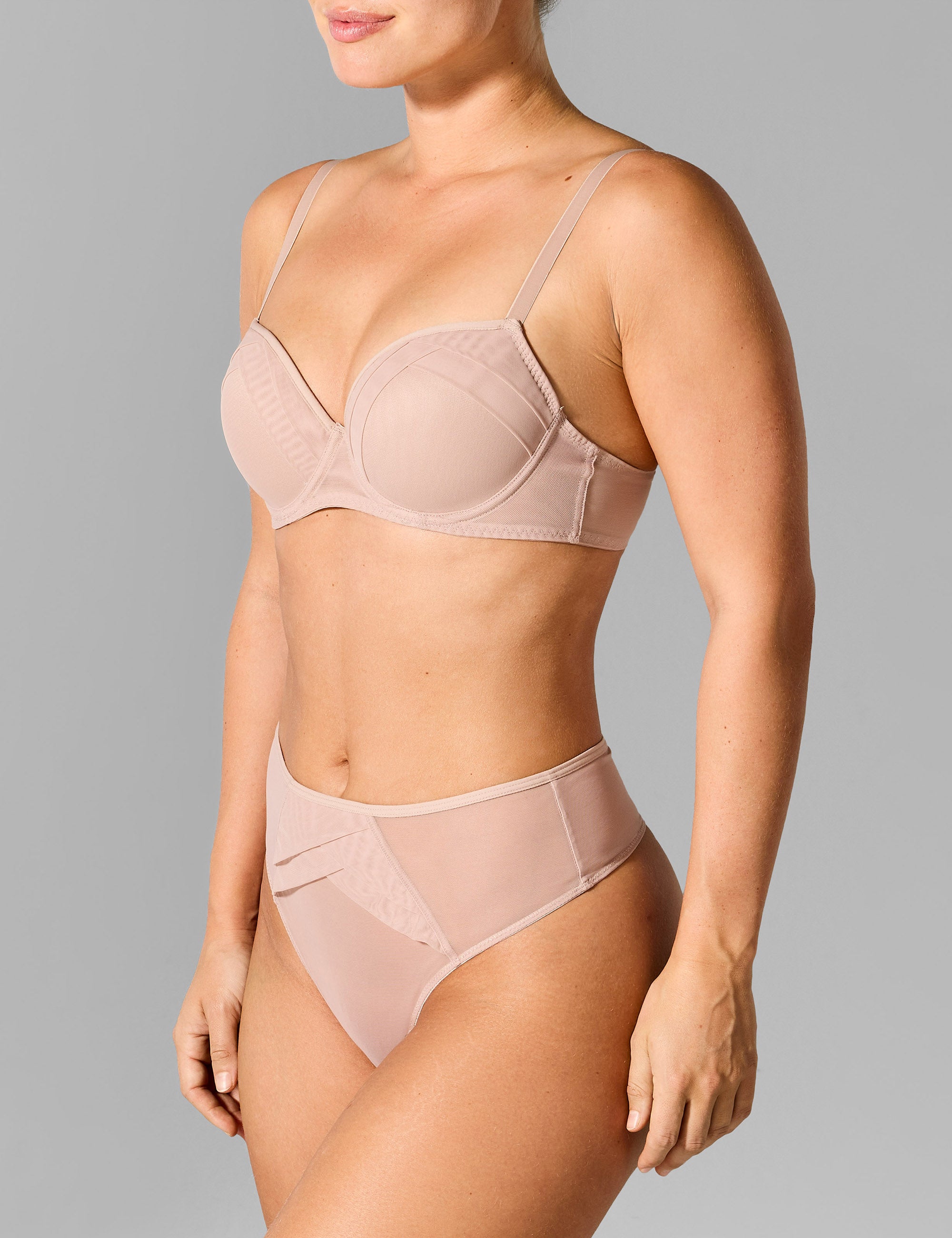Joyce hoge taille string lichttaupe