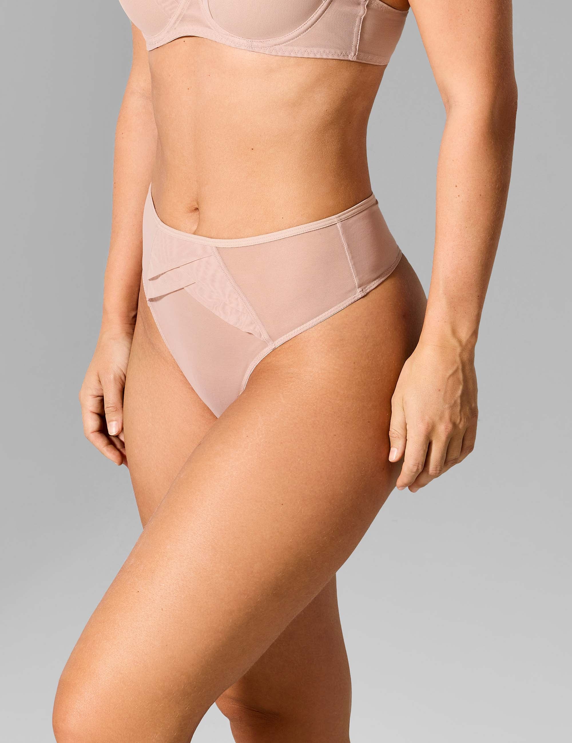 Joyce hoge taille string lichttaupe