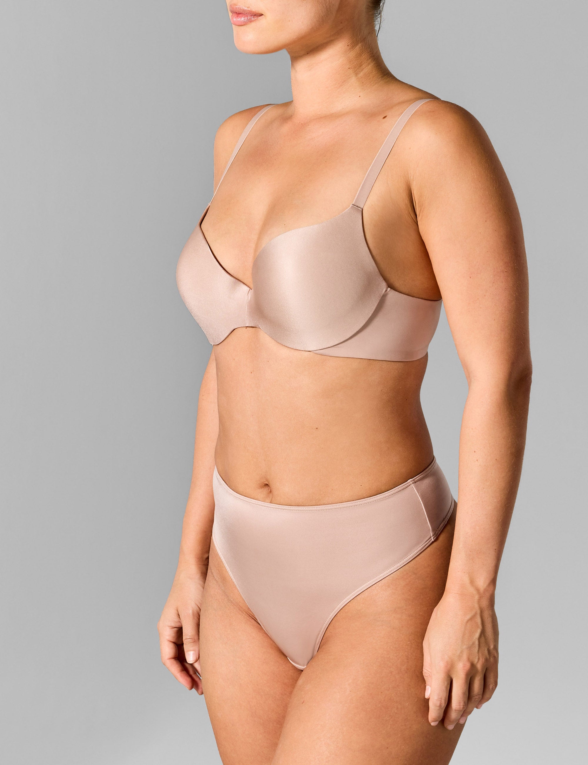 Comfort hoge taille string lichttaupe